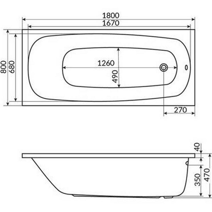 Ванна гидромассажная Whitecross Layla LINE 0102.180080.100.LINE.BR 180x80 (белый глянцевый, бронза), каркас, слив-перелив